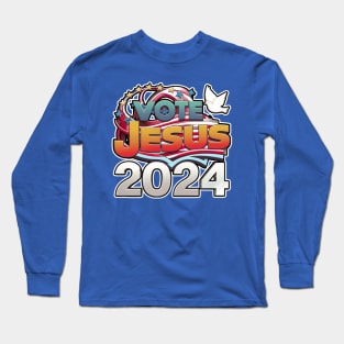 Vote Jesus 2024 - Dove Stars Design Long Sleeve T-Shirt